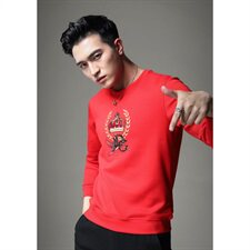 男圆领卫衣刺绣工艺个性潮时尚秋冬男标准码货号6057-1，男装卫衣，钱塘6007(原2006)