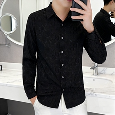 CS633-P482025秋季时尚碎花衬衣男士休闲百搭长袖衬衫，男装衬衫，星座507A（原星座306B-2）