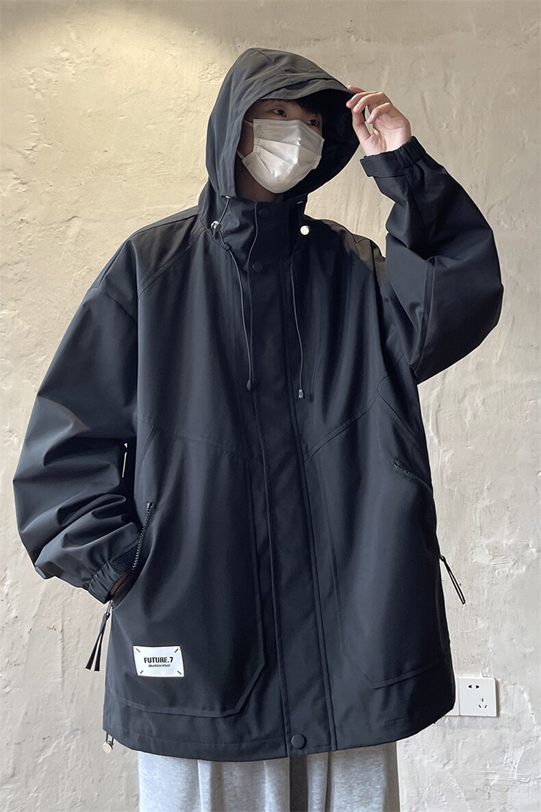 抖音直播品质登山防风多口袋工装冲锋衣外套XZ301ACFY8801P80,男装夹克,星座301A