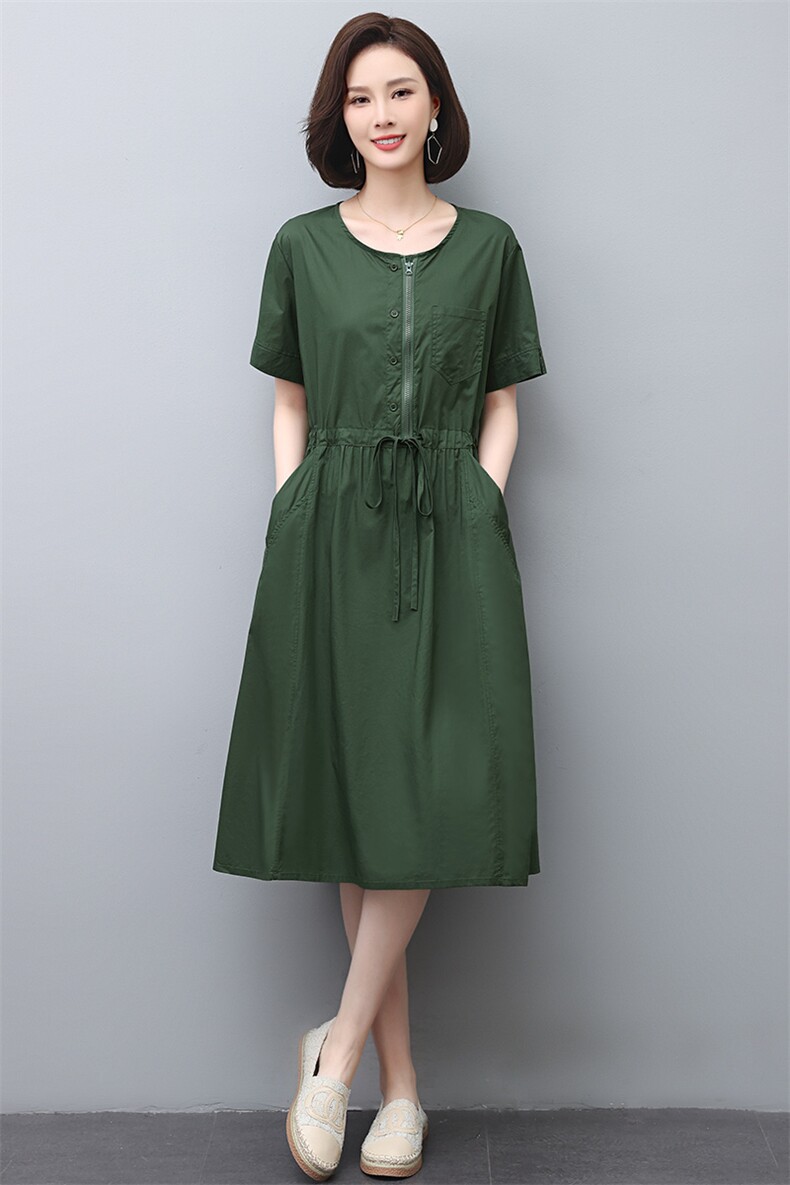 纯棉连衣裙2025夏季新款衣服大码女装100%全棉法式气质宽松长裙子,女装连衣裙,江忆布依