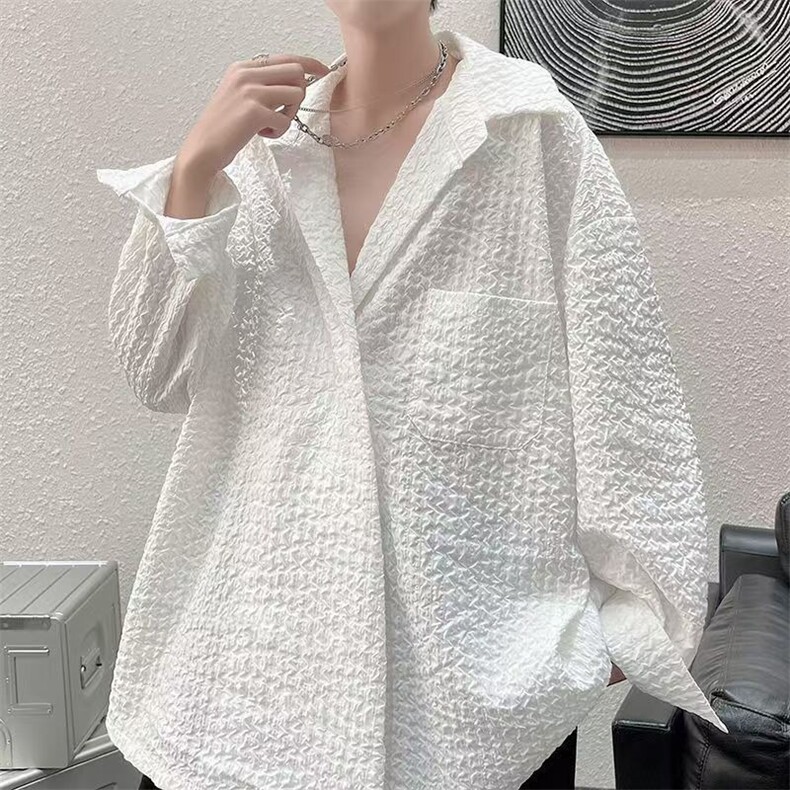 C70-P32高级感炸街衬衫男女款设计感小众ins痞帅,男装衬衫,电商B323A