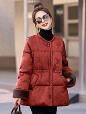 羽绒服女中长款2025冬季新款洋气独特别致新中式收腰复古绿色外套，女装羽绒服，伊仟回