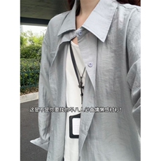 现货！宽松男女同款长袖衬衫纯色夏季透气-LK80104-特批35，男装衬衫，电商A061