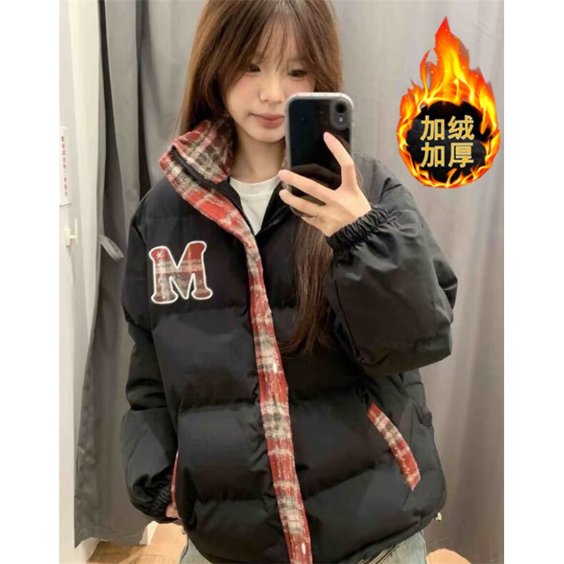 冬季棉衣男女款保暖外套面包棉服港风加绒宽松棉袄 M101图片