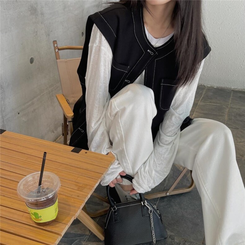 韩版马甲，女装马甲，mo cha dan