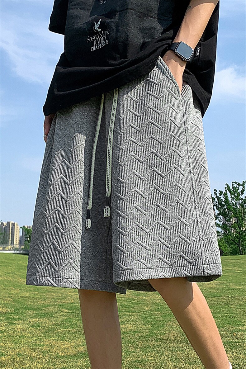 美式重磅肌理感提花五分短裤男夏休闲运动篮球裤XZ514-2-1535-P38,男装牛仔裤,星座514-2(原B239)