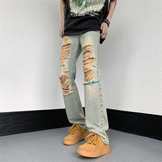 美式高街小众夏季破洞牛仔裤货号K726P60，男装牛仔裤，电商A063