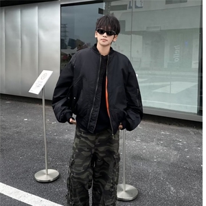 美式飞行员棉服夹克短宽廓形军绿色工装外套秋冬棒球服M8213-P90图片