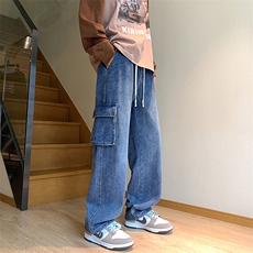 牛仔裤男宽松直筒工装裤K2368P55，男装牛仔裤，电商D325