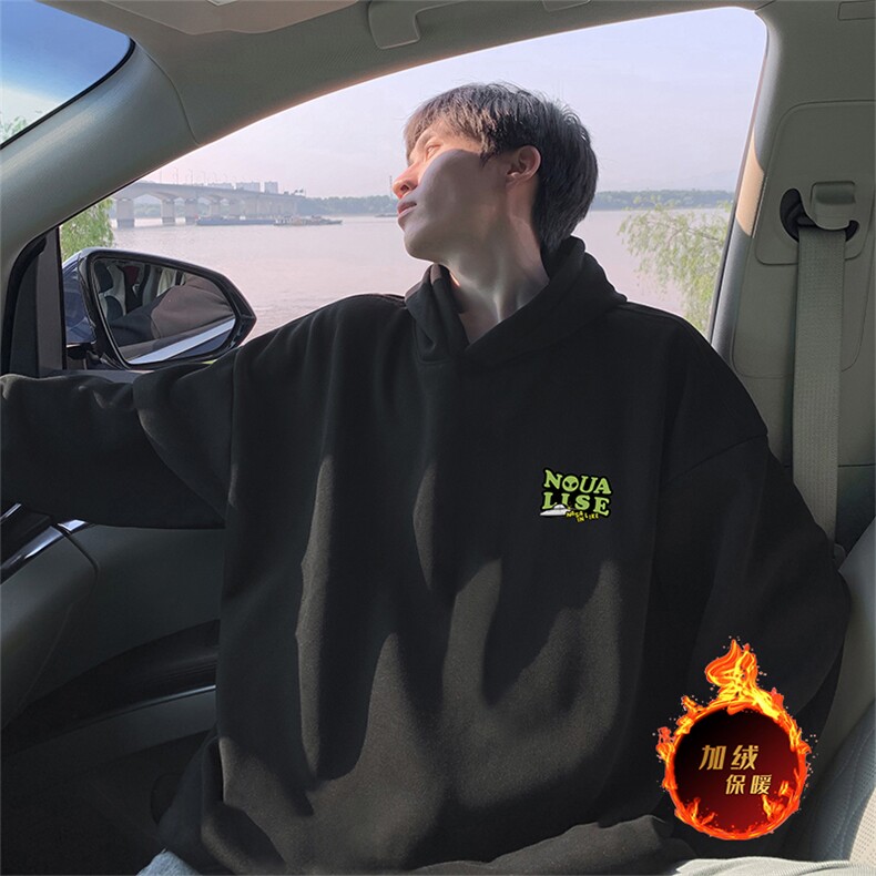 抖音得物供货可提供视频秋冬重磅美式宽松连帽卫衣WKD41,男装卫衣,电商A486