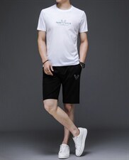2023年夏款潮流休闲时尚男士运动短裤短袖套装P130，男装休闲套装，电商D223-1