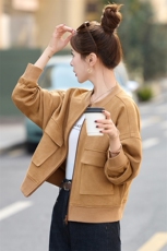 短款立领外套女装小个子2026年春秋装新款设计感休闲宽松夹克上衣，女装短外套，沐七七