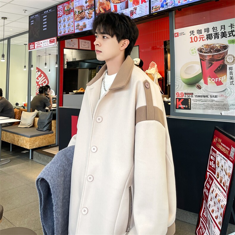 男装呢料大衣 2026秋冬季新款毛呢大衣男生外套XZ514-2-F596-P115图片