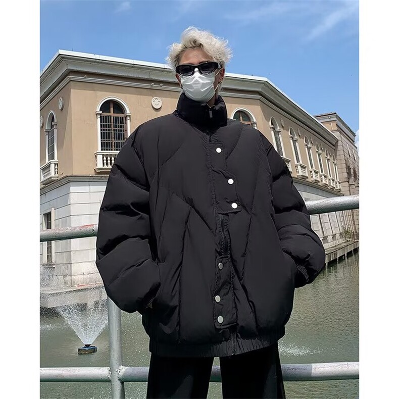 抖音直播加厚男装立领棉服宽松棉衣面包服 外套XZ212-QMY012-P100图片