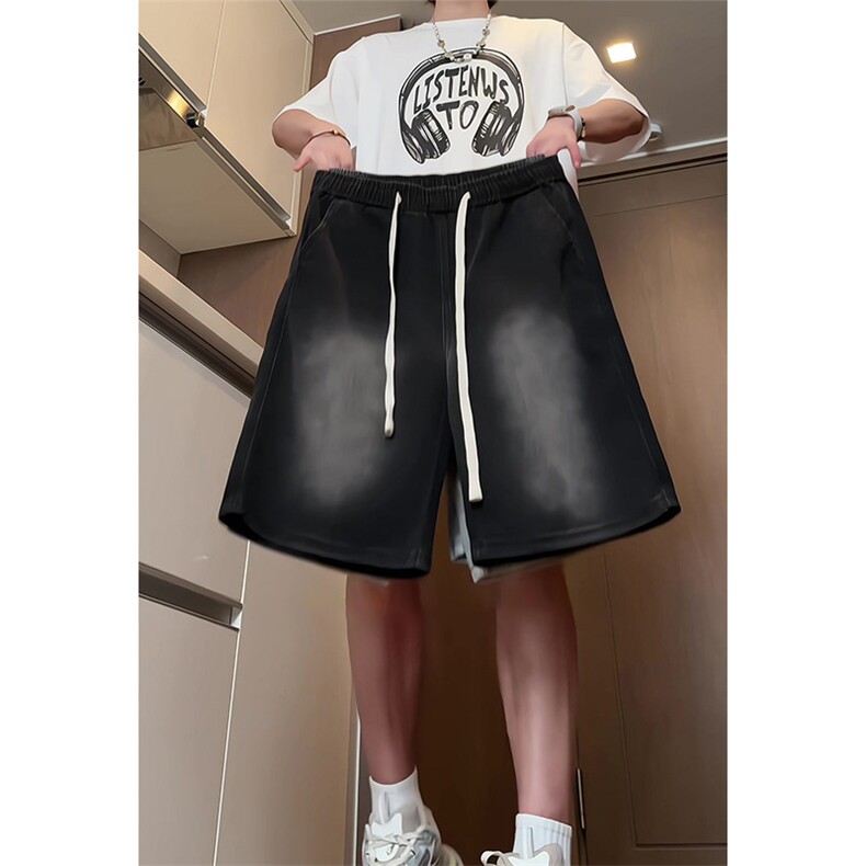 DK506～特批35控58有货（自家图）夏季松紧抽绳纯色百搭牛仔短裤,男装牛仔裤,星座218-5