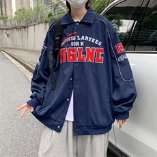 2023春秋季复古飞行员夹克外套韩版宽松美式男上衣服JK0068-P58，男装夹克，星座308B-1