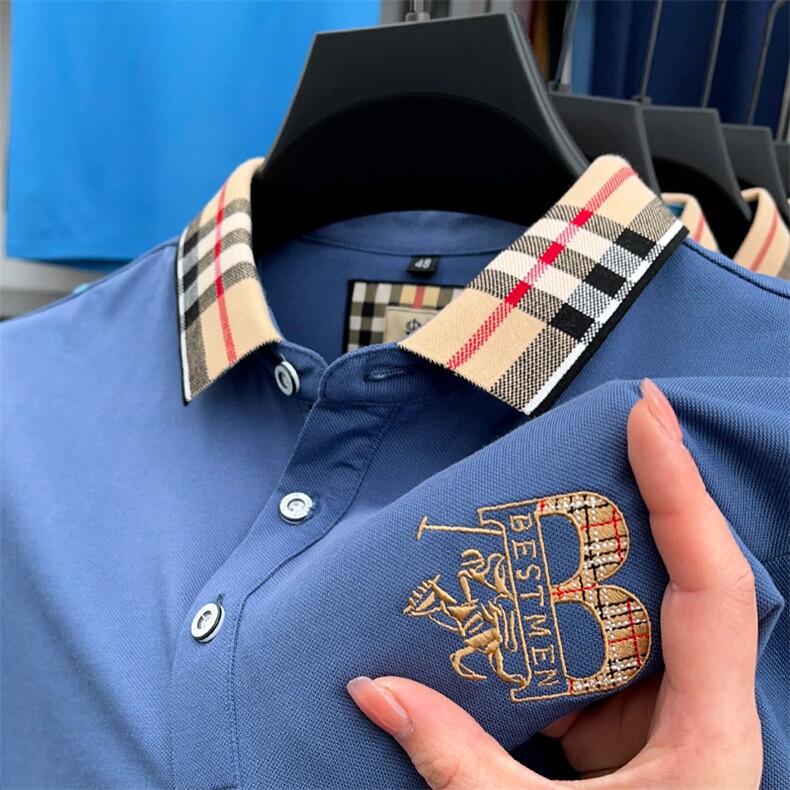 商务休闲男装夏季新款短袖T恤polo衫中年翻领薄款半袖体恤男上装，男装Polo衫，电商B212（原钱塘6029）