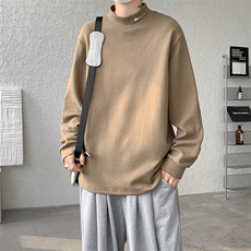 DD1010-TP2848半高领卫衣男加厚保暖仿德绒高街ins潮打底衫，男装针织衫/毛衣，电商A059