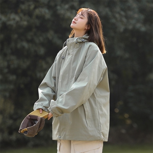 女模山系机能风连帽秋季宽松冲锋衣夹克外套男女 2588  TP45图片