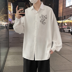 2024春季新款宽松百搭翻领衬衣男港风ins潮牌休闲衬衫 W8123-P32图片