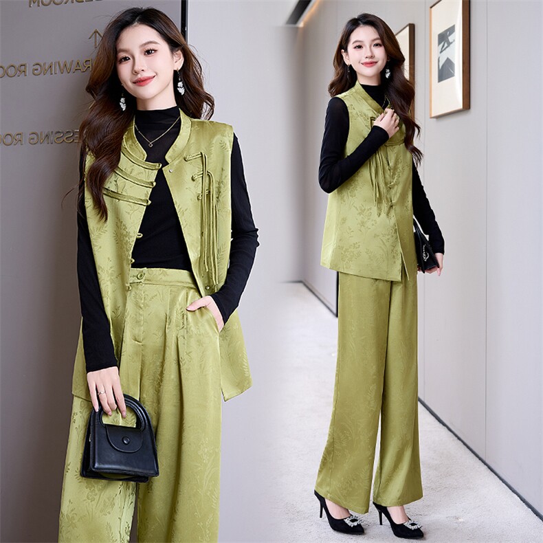 出席重要场合的穿搭裤子套装新中式春季结婚礼服,女装套装/套裙,火爆靓佳人