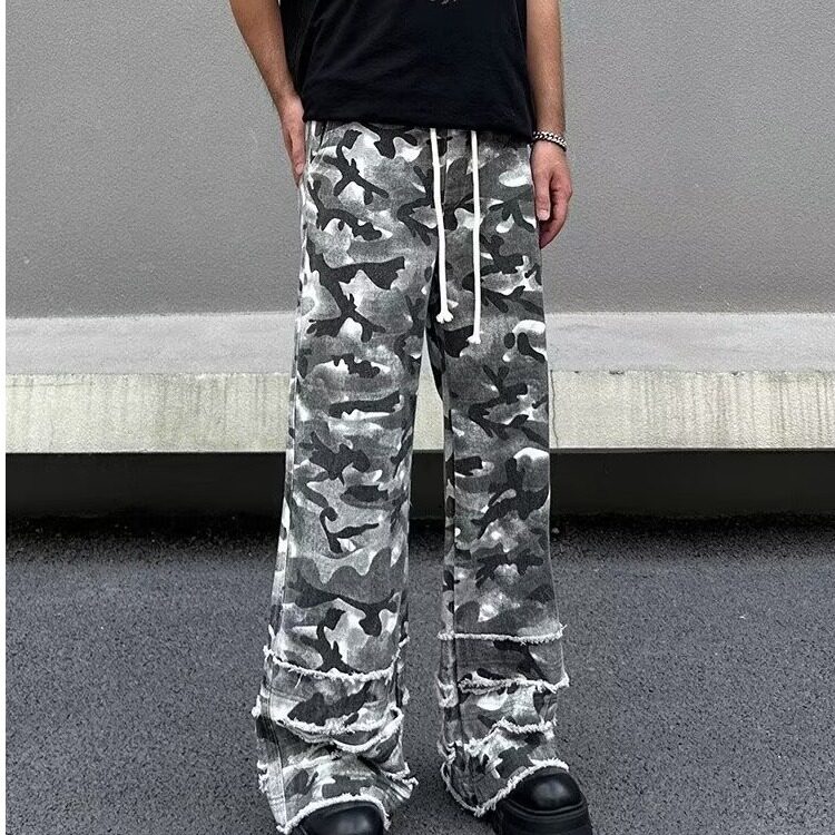 网络图现货迷彩工装牛仔裤高街宽松R6688-P70,男装牛仔裤,星座1005-4