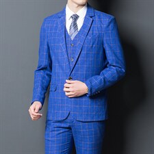 男休闲西装格子外套春秋薄款2023年新款爸爸装单件上衣三件套西服，男装西服套装，电商B212（原钱塘6029）