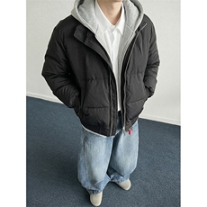 现货高品质重磅工艺美式高街假两件PU皮棉衣男女加厚棉服外套，男装棉衣，电商A486-1