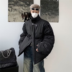 保暖小众设计立领棉衣男金属加厚棉袄痞帅潮外套冬季HY113-P91，男装棉衣，星座1109-3