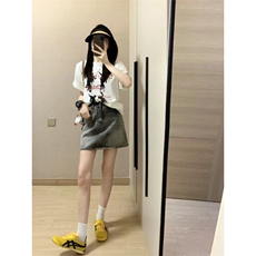 T0724-P25美式复古仰望人生全棉印花短袖情侣款男女宽松上衣潮，男装T恤，星座617A-2