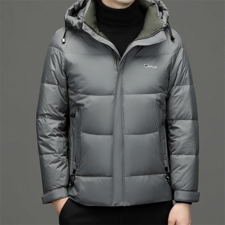 羽绒服男2023新款冬季白鸭绒加厚保暖上衣中青年可脱卸帽外套男装,男装羽绒服,电商B212（原钱塘6029）