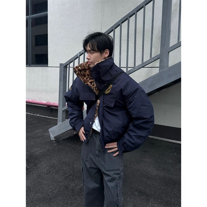 河北质量美式豹纹立领棉衣外套ZM0134-特批98,男装棉衣,星座313A(原308A-2)