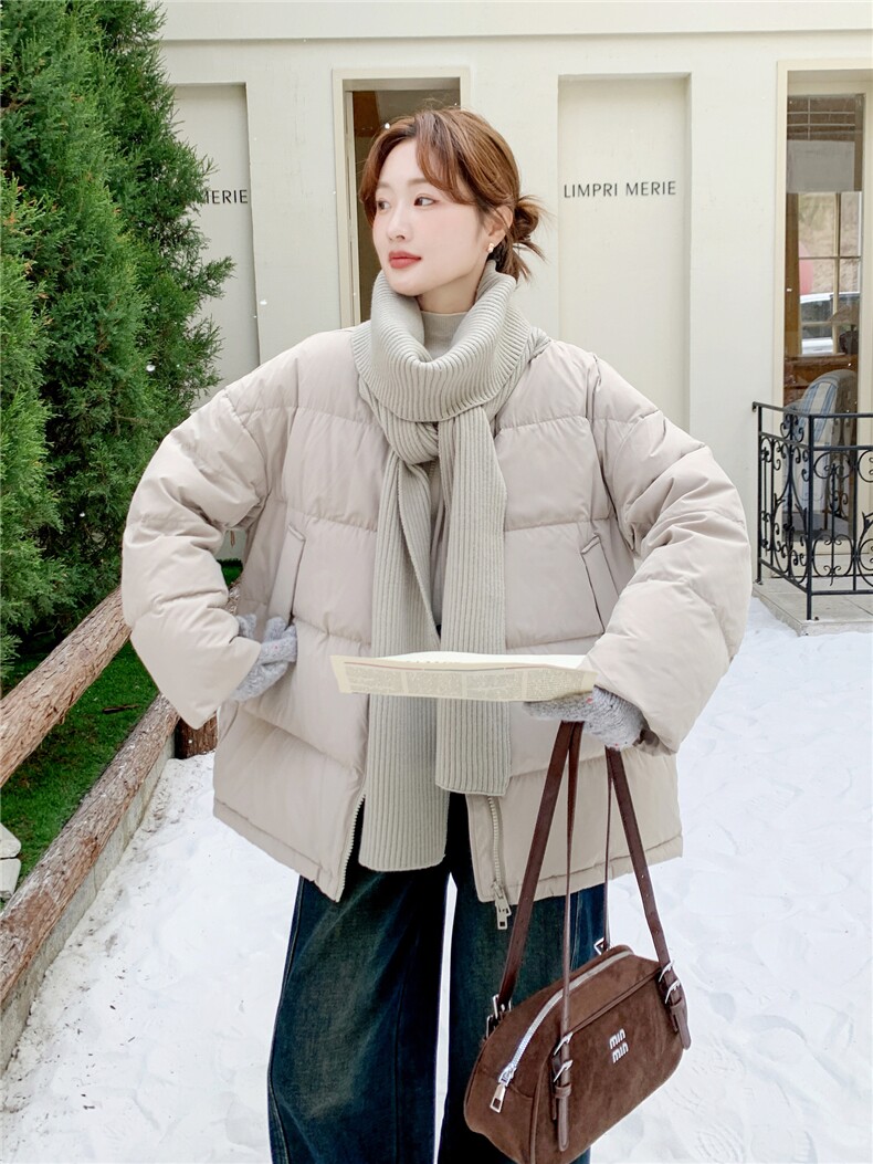 2025现货针织围巾韩系羽绒服210-3292-P300-K448短款白鸭绒,女装羽绒服,浙宝210（原浙宝191）