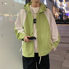 2024春秋新款冲锋衣连帽夹克户外工装日系百搭撞色外套JK2363-P75，男装夹克，电商A128