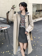 210-3282-P190-K288高级感通勤中长款风衣秋装新款2025年秋季，女装风衣，韩蜜菓