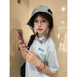 H1055-p35 广州格子布polo领体恤T恤图片