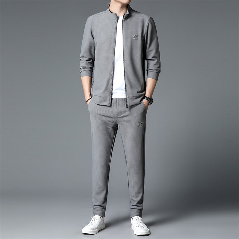 S3093-2钱塘2020-2中青年男士春秋薄款时尚休闲简约百搭卫衣P175，男装休闲套装，钱塘207-2