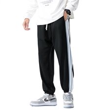 2021秋季新款蒙马特日系大码男运动条纹垂感卫裤休闲裤K2069-P40，男装休闲裤，电商A001