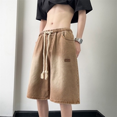 2025夏季新款宽松休闲五分裤美式复古牛仔短裤男现货K6448-P35，男装牛仔裤，星座512-3