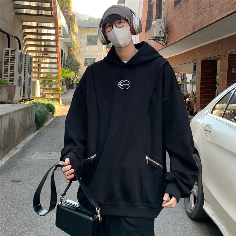 2026春装华棉双拉链刺绣连帽大码卫衣潮外套W56680/特P45黑的,女装短外套,电商A094