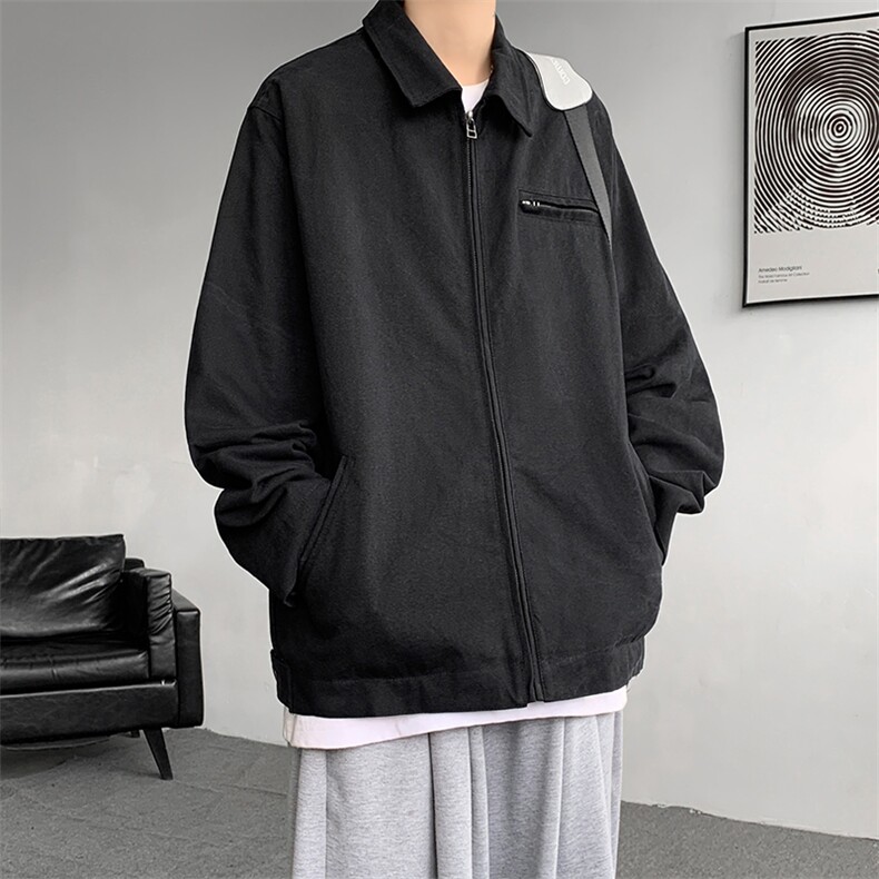 8XL-M水洗做旧帆布短款夹克男款vintage美式复古工装外套JK003P98,男装夹克,电商B312