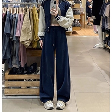 灰色休闲裤男女2025新款春秋直筒宽松阔腿裤垂感美式卫裤运动裤潮，男装休闲裤，星座1210-1