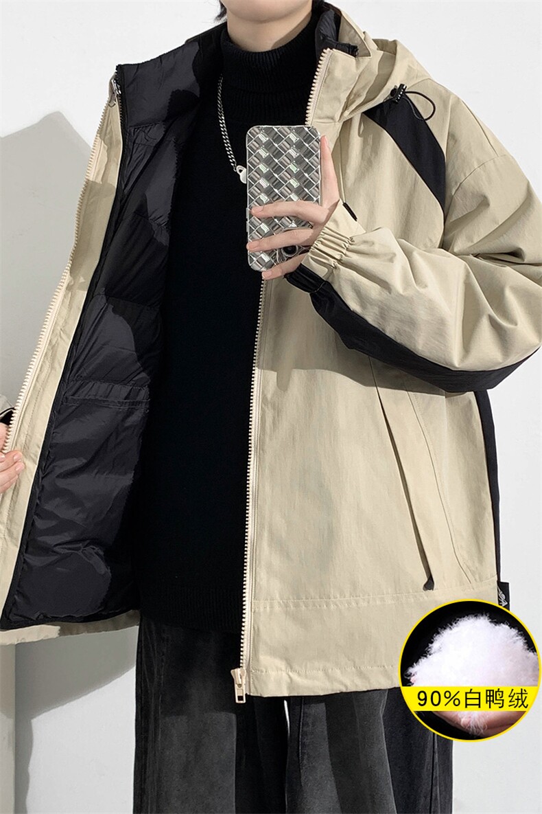冬上新三合一宽松冲锋衣潮加绒羽绒服外套男女8352-P210控价299,男装羽绒服,电商A441-1