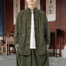 男士衬衫外套灯芯绒夹克盘扣立领风XZ1512-2511-P55，男装夹克，星座1512