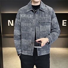 加绒加厚牛仔夹克外套秋冬2025新款水洗潮牌刺绣A313-99527-P145，男装夹克，电商A313