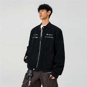 1303B-JK5501-P98158  原版做工重工水洗拉链设计牛仔外套图片