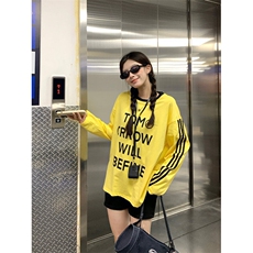 EE069-P55纯棉长袖t恤女装2025春秋薄条纹短款修身打底衫圆领上衣，男装T恤，星座911-3