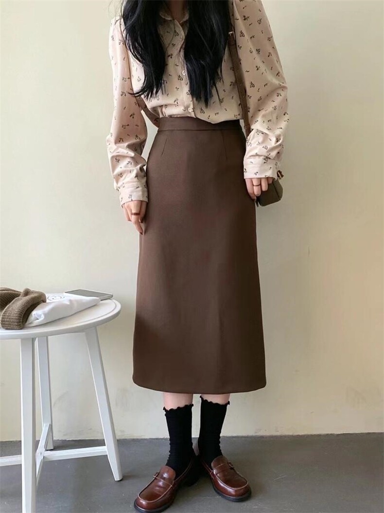 磨毛加厚半身裙，女装半身裙，A.S BAINA 艾莎佰纳