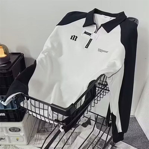 DW330-P38 POLO领上衣潮牌痞帅炸街男春秋休闲半拉链欧美风外套图片