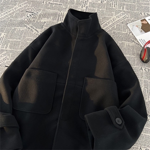 N8181/P90秋冬新款毛呢大衣男装呢料外套oversize工装毛呢夹克图片